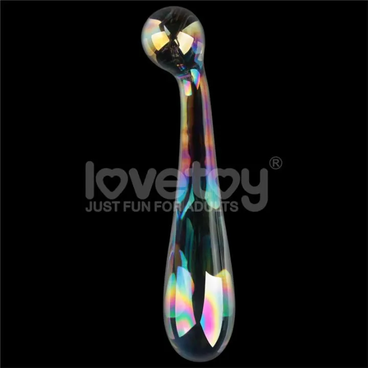 Dildo de Cristal que Brilla en la Oscuridad Twilight Gleam Alluring Arc de Lovetoy