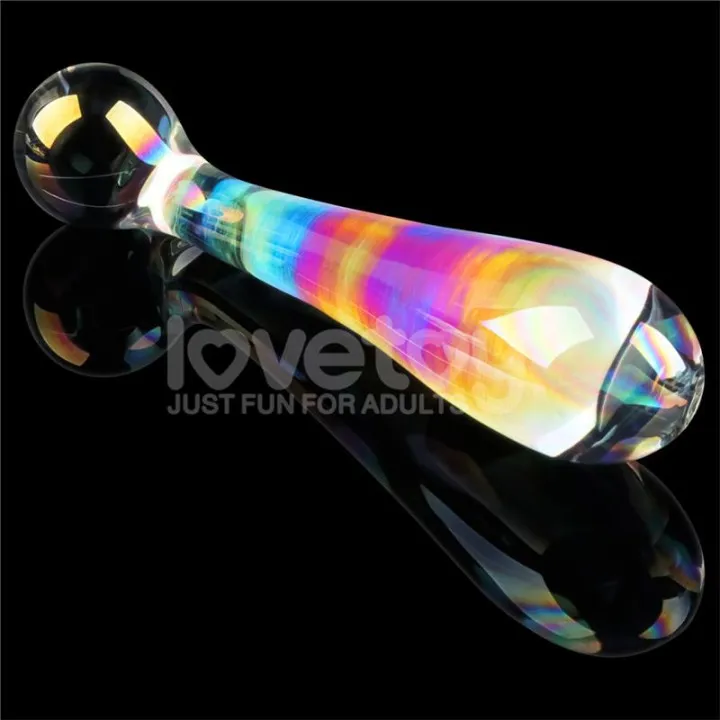 Dildo de Cristal que Brilla en la Oscuridad Twilight Gleam Alluring Arc de Lovetoy