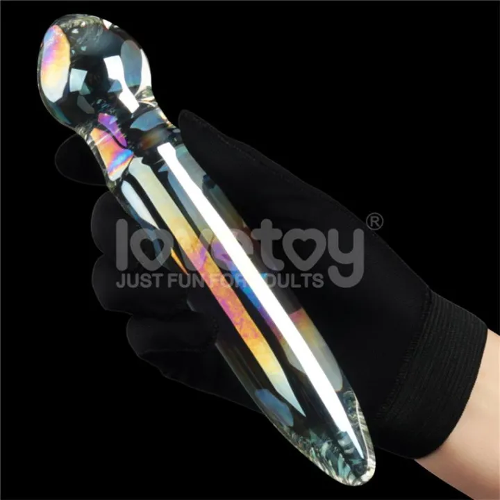 Dildo de Cristal que Brilla en la Oscuridad Twilight Gleam Prism Glass de Lovetoy