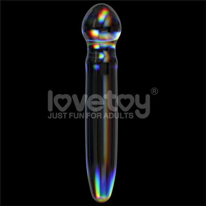 Dildo de Cristal que Brilla en la Oscuridad Twilight Gleam Prism Glass de Lovetoy