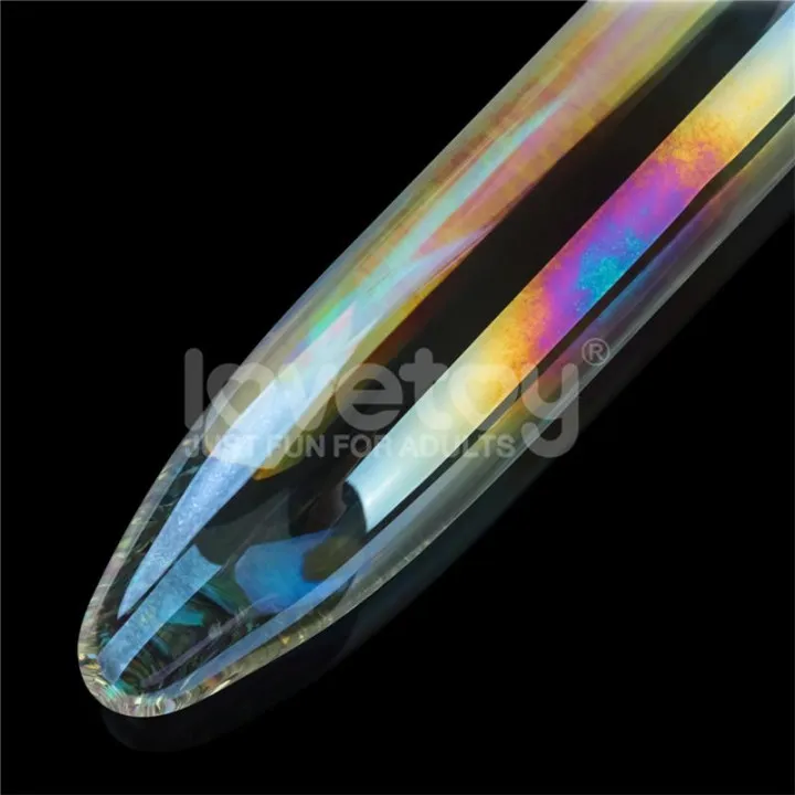 Dildo de Cristal que Brilla en la Oscuridad Twilight Gleam Prism Glass de Lovetoy