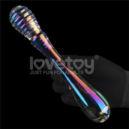 Dildo de Cristal que Brilla en la Oscuridad Twilight Gleam Twin Pleasures de Lovetoy | VibraZon