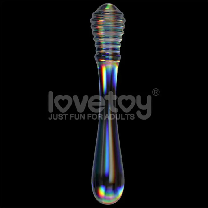 Dildo de Cristal que Brilla en la Oscuridad Twilight Gleam Twin Pleasures de Lovetoy