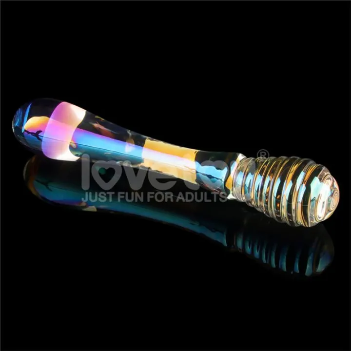 Dildo de Cristal que Brilla en la Oscuridad Twilight Gleam Twin Pleasures de Lovetoy