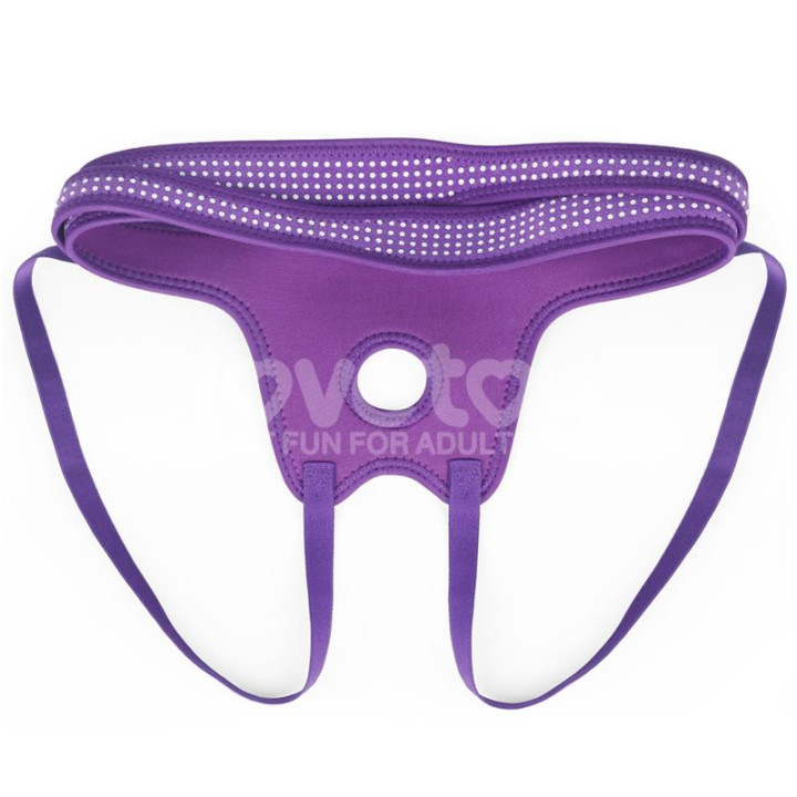 Arnés Easy Strap On Harness Polka Dots Púrpura de Lovetoy | VibraZon