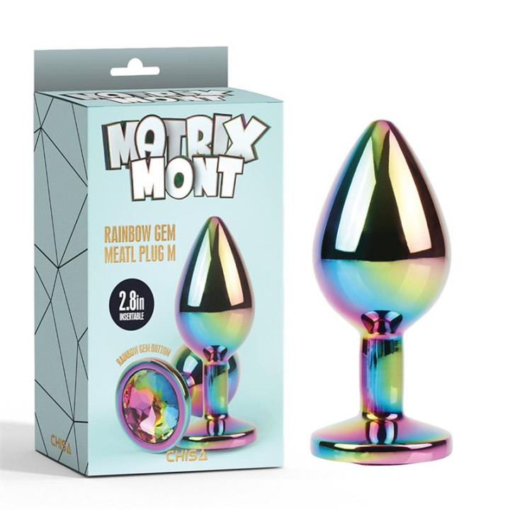 Rainbow Gem Plug Anal Multicolor con Joya Talla M de Chisa | VibraZon