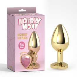 Rosy Heart Plug Anal dorado con Joya Talla M de Chisa | VibraZon