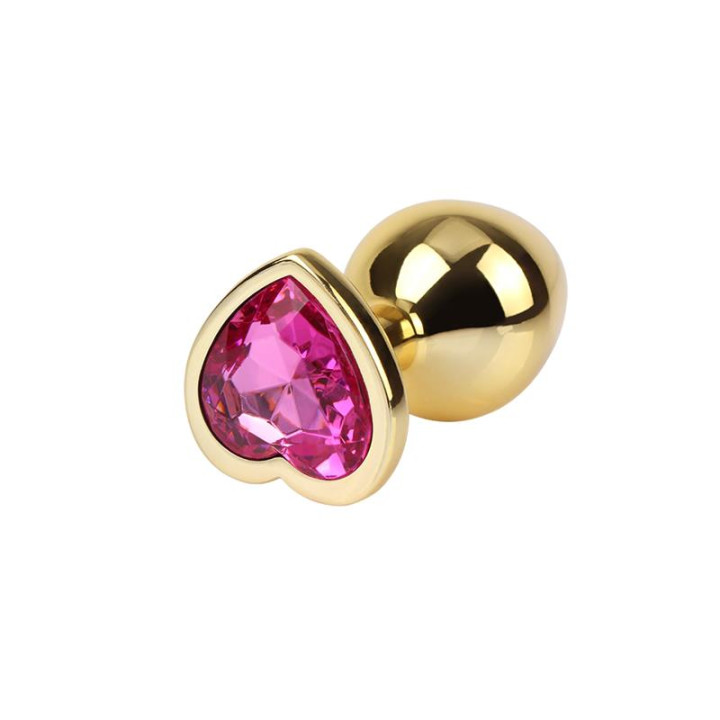 Rosy Heart Plug Anal dorado con Joya Talla M de Chisa | VibraZon