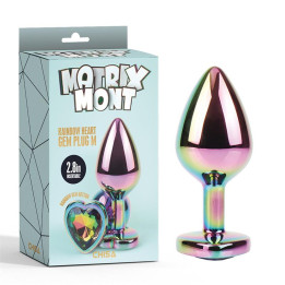 Rainbow Heart Plug Anal multicolor con Joya Talla M de Chisa | VibraZon
