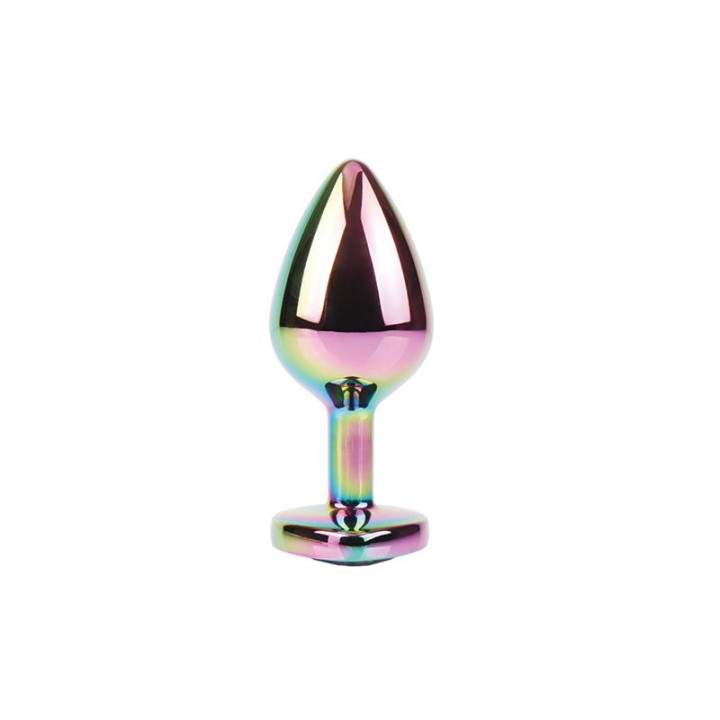 Rainbow Heart Plug Anal multicolor con Joya Talla M de Chisa | VibraZon