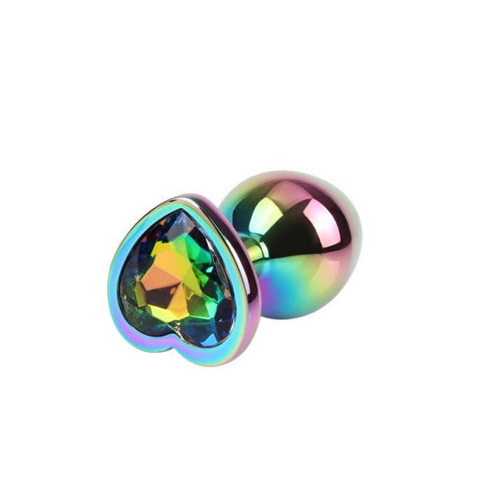 Rainbow Heart Plug Anal multicolor con Joya Talla M de Chisa | VibraZon