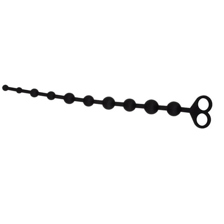 Cadena Anal 30.8 x 2.4 cm Silicona Negro de Chisa