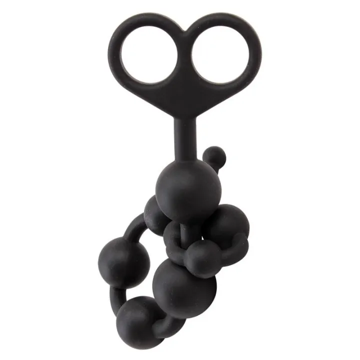 Cadena Anal 30.8 x 2.4 cm Silicona Negro de Chisa