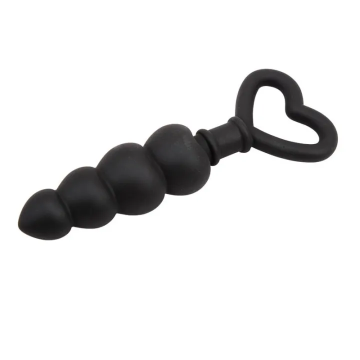 Mini Cadena Anal 15.6 x 3.4 cm Silicona Negro de Chisa