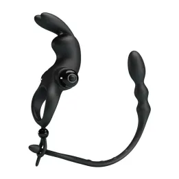 Anillo Vibrador con Cadena Anal Desmontable de Prettylove