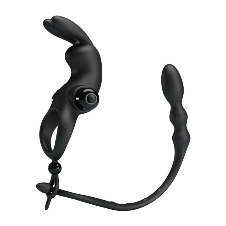 Anillo Vibrador con Cadena Anal Desmontable de Prettylove | VibraZon