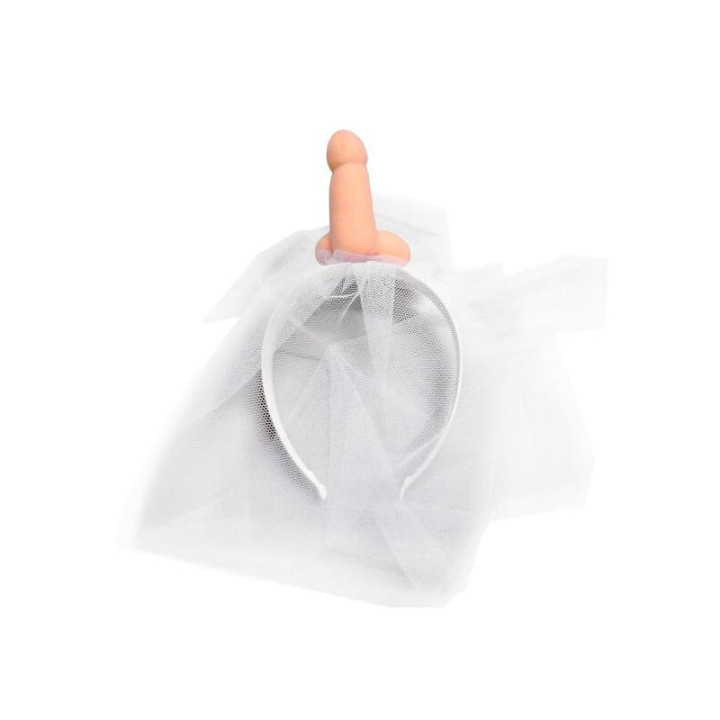 Velo Novia Blanco con Pene de Diverty Sex | VibraZon