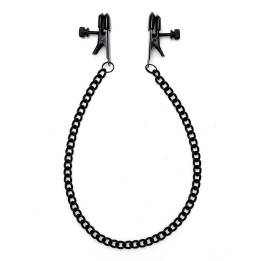 Pinzas para Pezones con Cadena Color Negro de Bondage Play | VibraZon