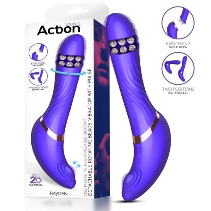 Rayden Vibrador con Pulsación y Bolas Internas Desmontable Dos Posiciones de Action