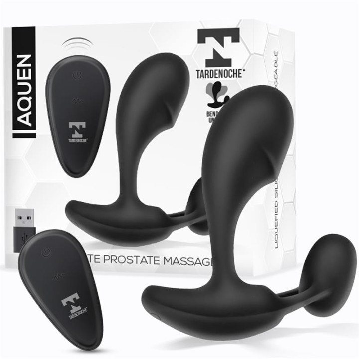 Aquen Estimulador Prostático y Perineo Control Remoto Silicona Líquida USB Magnético de Tardenoche | VibraZon