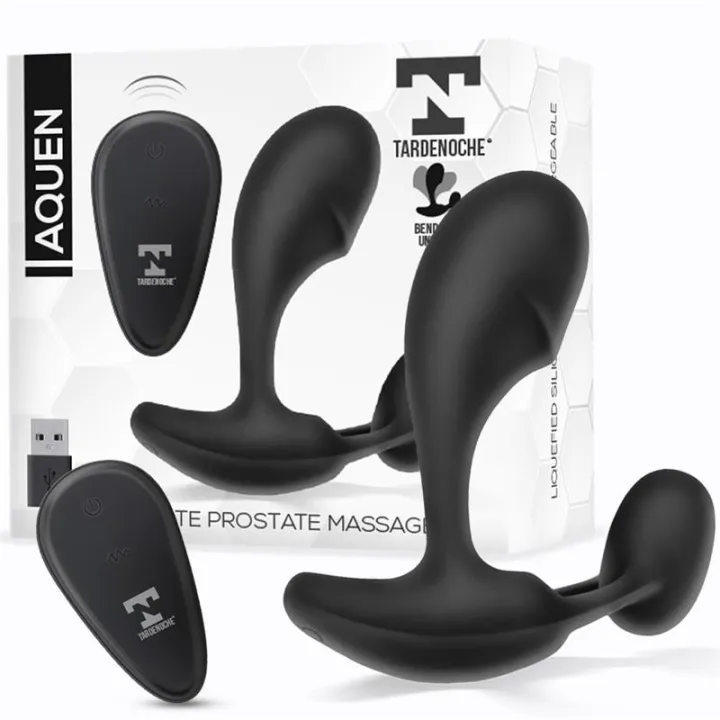 Aquen Estimulador Prostático y Perineo Control Remoto Silicona Líquida USB Magnético de Tardenoche