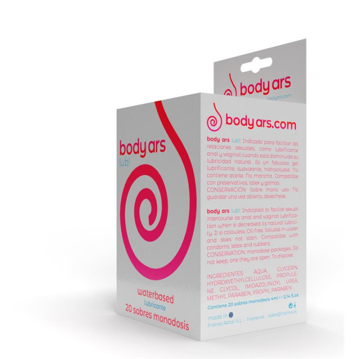 Monodosis Gel Lubricante Base Agua Natural 20 x 4 ml de Body Ars | VibraZon
