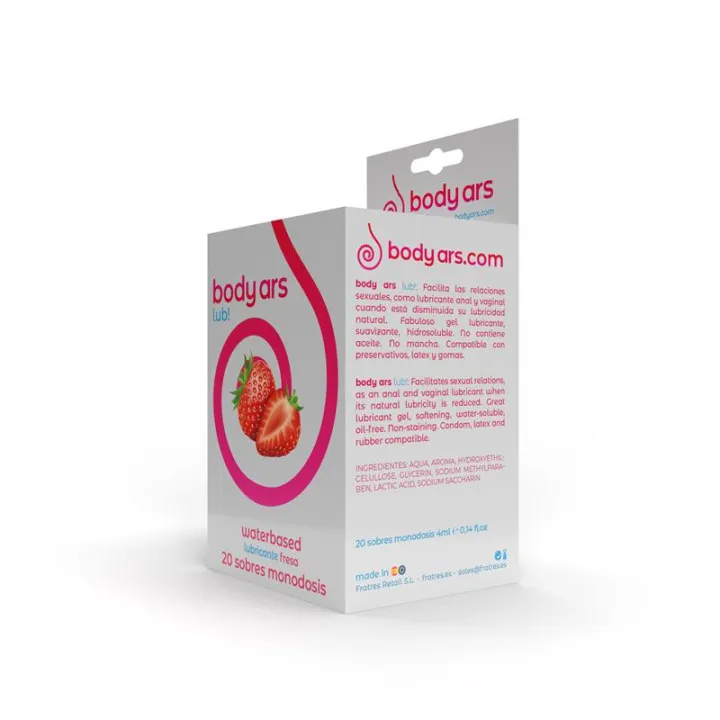 Monodosis Gel Lubricante Base Agua Fresa Ácida 20 x 4 ml de Body Ars