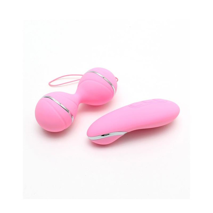 Bolas Kegel con Control Remoto y Estimulador Ibiza Rosa de Rimba Toys | VibraZon