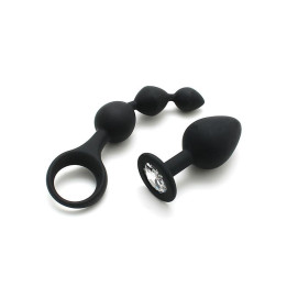 Set de 2 Juguetes Anales Barcelona Negro de Rimba Toys | VibraZon