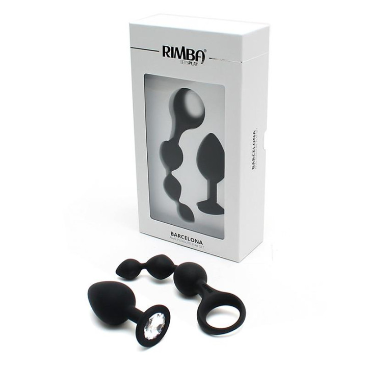Set de 2 Juguetes Anales Barcelona Negro de Rimba Toys | VibraZon