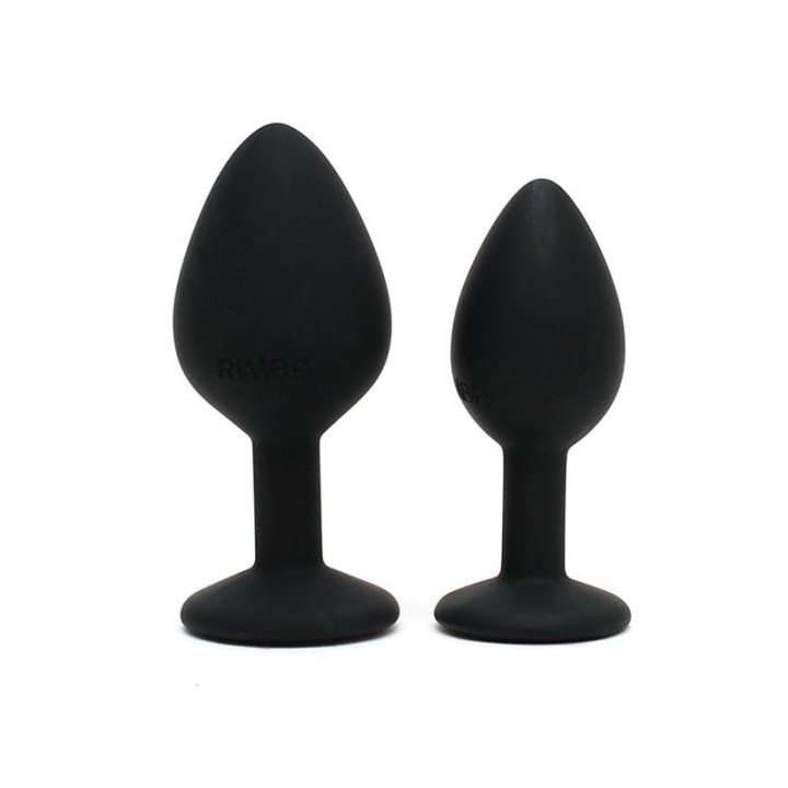 Set de 2 Plugs con Joya Berlin Negro de Rimba Toys | VibraZon