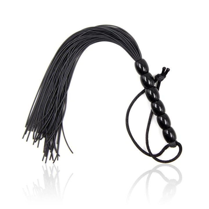 Flogger de Silicona con Mango con 6 Bolas 26 cm Negro de Latetobed Bdsm Line | VibraZon