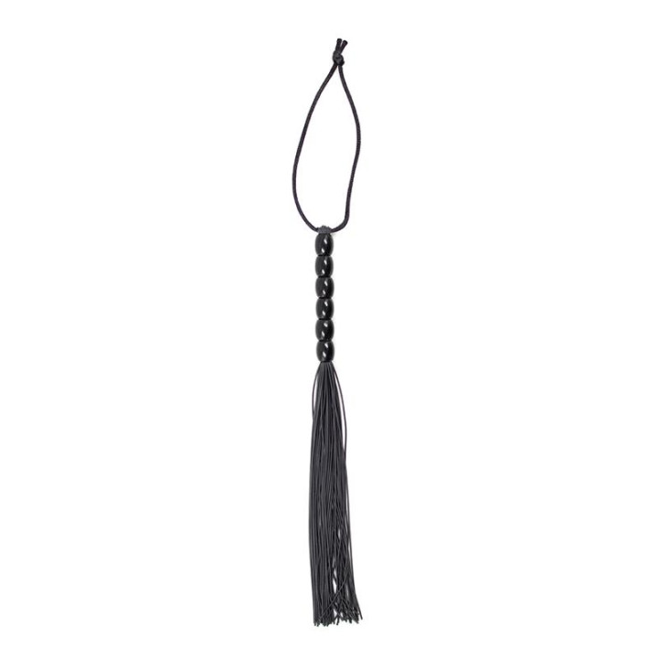 Flogger de Silicona con Mango con 6 Bolas 26 cm Negro de Latetobed Bdsm Line | VibraZon