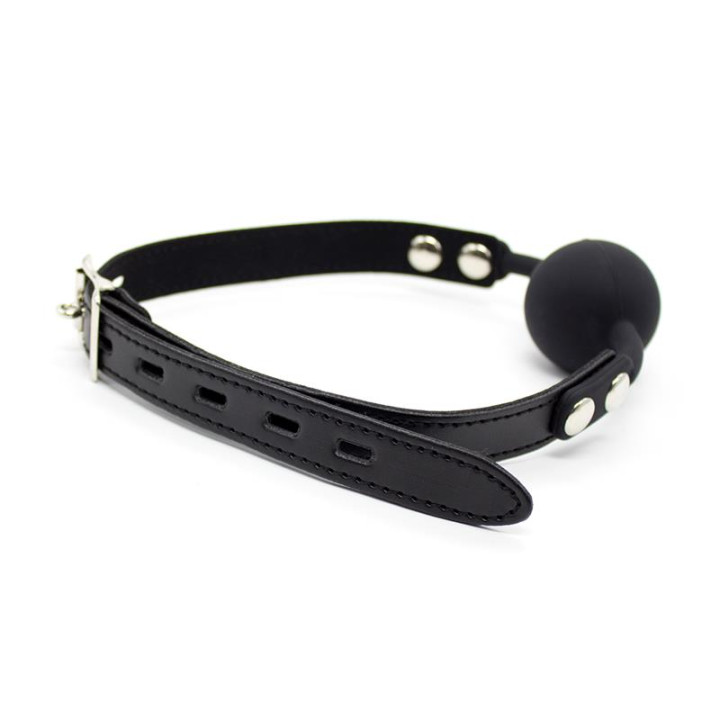 Mordaza de Bola de Silicona 4 cm con Candado Negro de Latetobed Bdsm Line | VibraZon
