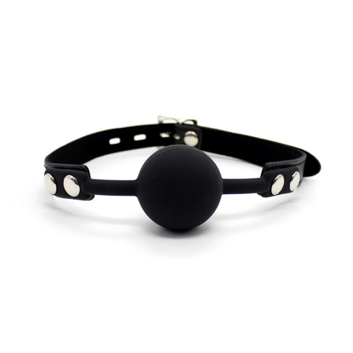 Mordaza de Bola de Silicona 4 cm con Candado Negro de Latetobed Bdsm Line | VibraZon