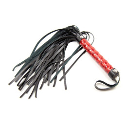 Flogger Patron de Diamante y Mango de Metal 39 cm Rojo de Latetobed Bdsm Line | VibraZon