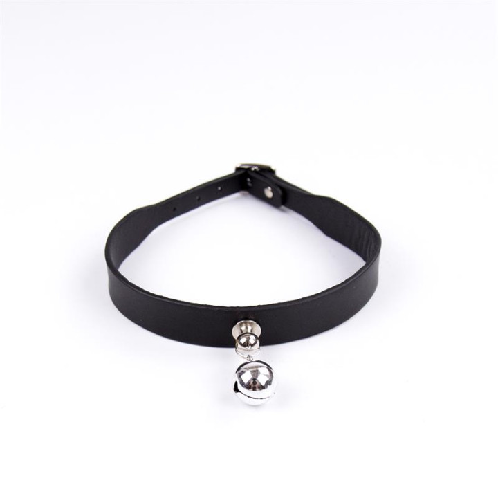 Collar con Cascabel Ajustable 43 cm Negro de Latetobed Bdsm Line | VibraZon