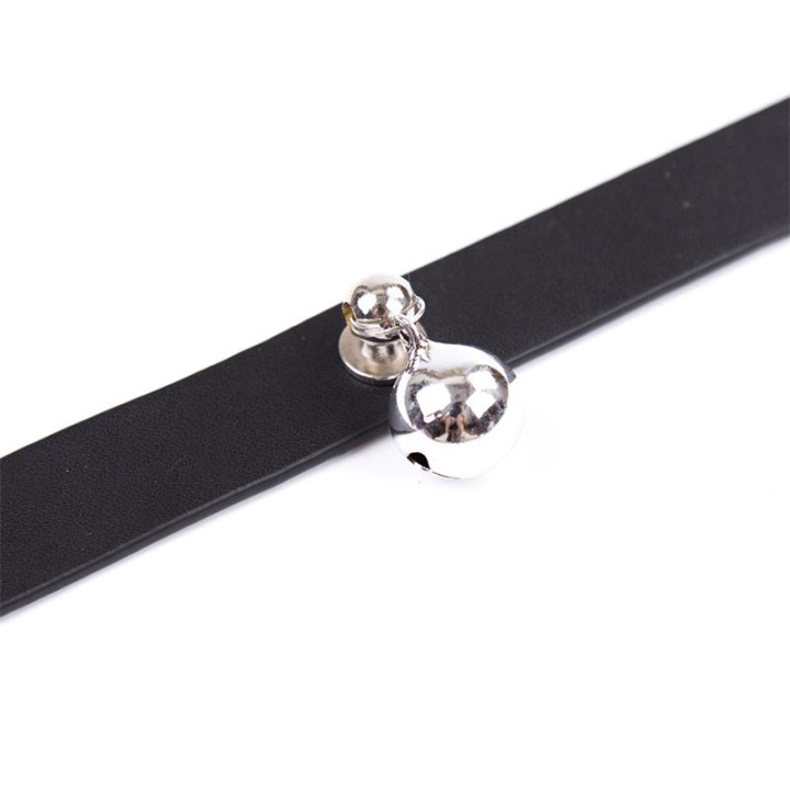 Collar con Cascabel Ajustable 43 cm Negro de Latetobed Bdsm Line | VibraZon