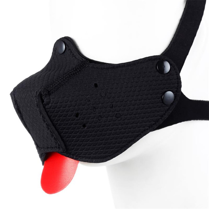 Bozal de Perro de Neopreno Desmontable Ajustable Negro de A-Gusto | VibraZon