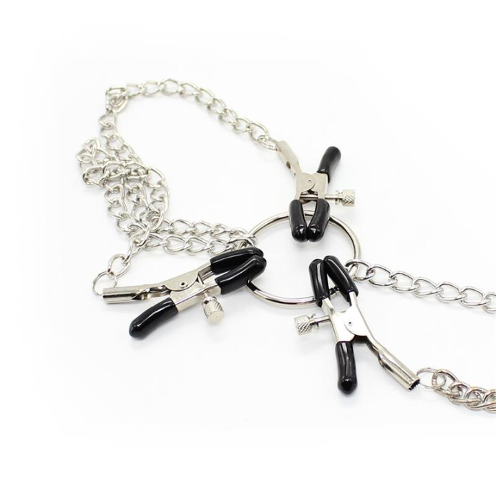 Pinzas para Pezones y Clítoris con Cadena Metal de Latetobed Bdsm Line | VibraZon