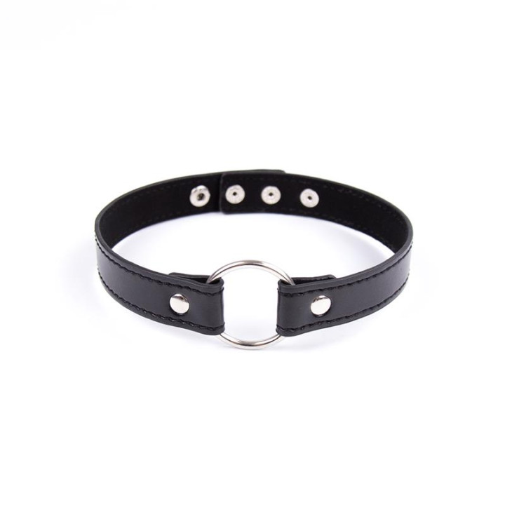 Collar con Aro Ajustable 38,2 cm Negro de Latetobed Bdsm Line | VibraZon
