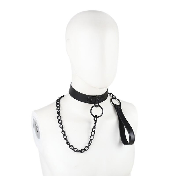 Collar con Correa Negro de Latetobed Bdsm Line | VibraZon