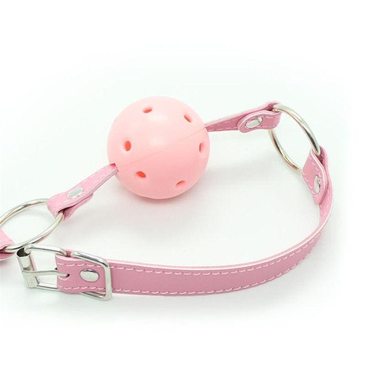 Mordaza Transpirable Ajustable Bola 4,5 cm Rosa de Latetobed Bdsm Line | VibraZon