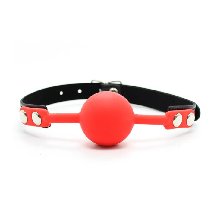 Mordaza de Bola Lisa de Silicona 4 cm Negro/Rojo de Latetobed Bdsm Line | VibraZon