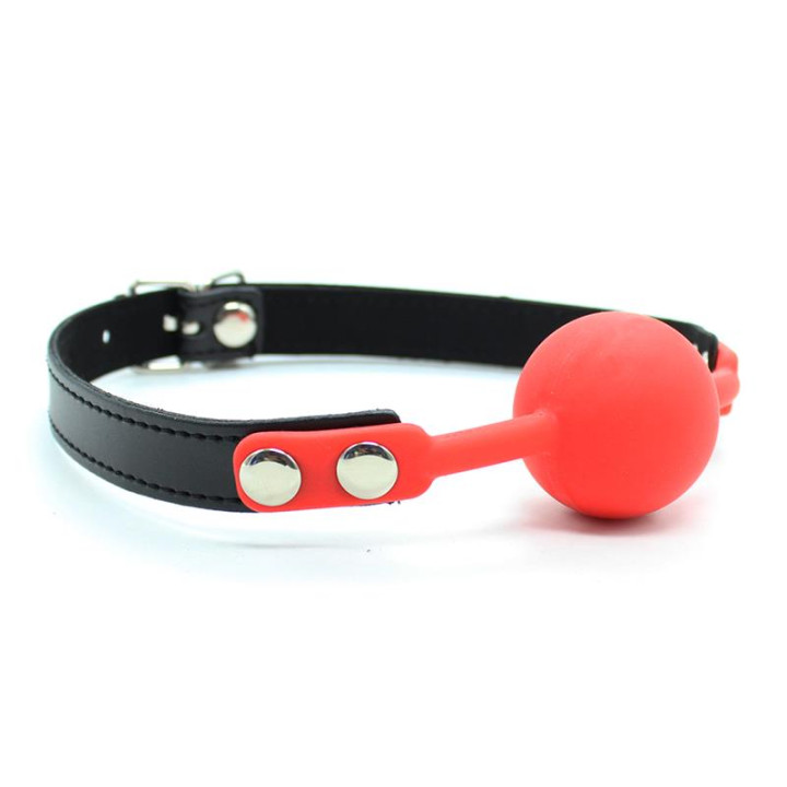 Mordaza de Bola Lisa de Silicona 4 cm Negro/Rojo de Latetobed Bdsm Line | VibraZon