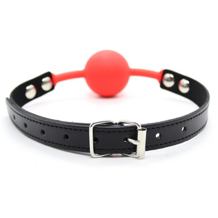 Mordaza de Bola Lisa de Silicona 4 cm Negro/Rojo de Latetobed Bdsm Line | VibraZon