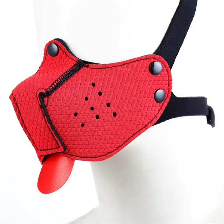 Bozal de Perro de Neopreno Desmontable y Ajustable Rojo de A-Gusto
