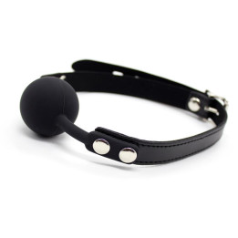 Mordaza de Bola Lisa de Silicona 4 cm Ajustable Negro de Latetobed Bdsm Line | VibraZon
