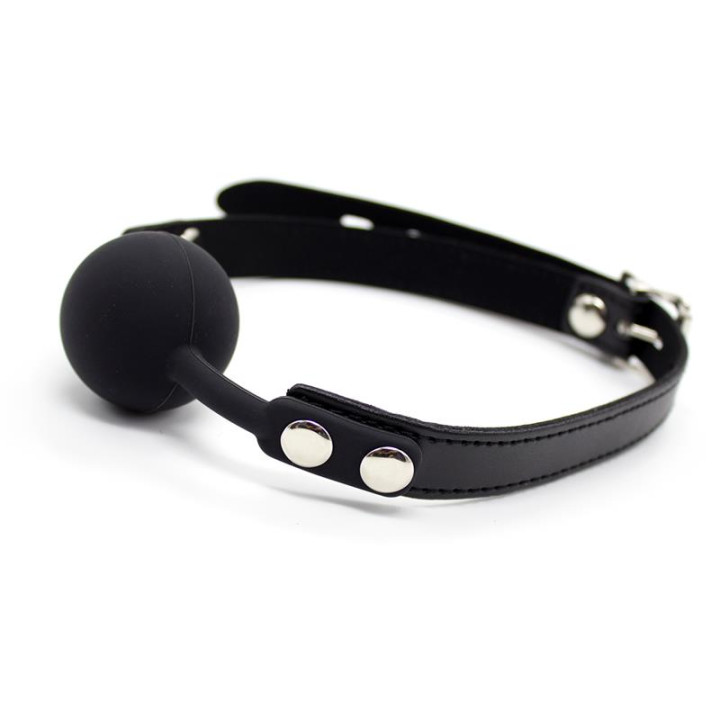 Mordaza de Bola Lisa de Silicona 4 cm Ajustable Negro de Latetobed Bdsm Line | VibraZon