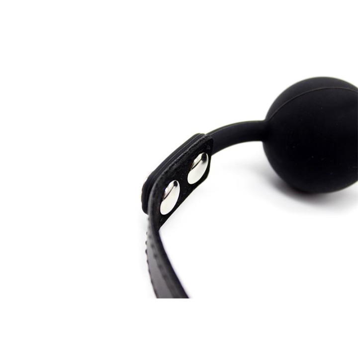 Mordaza de Bola Lisa de Silicona 4 cm Ajustable Negro de Latetobed Bdsm Line | VibraZon